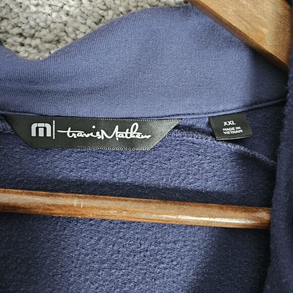 Travis Mathew Sweatshirt Mens 2XL Blue 1/4 Zip Golf Stretch Rayon Soft Preppy - Picture 3 of 11